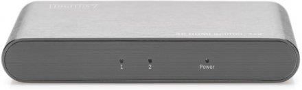 DIGITUS Rozdzielacz/Splitter HDMI 2-portowy. 4K 60Hz UHD 3D HDR. HDCP 2.2. audio