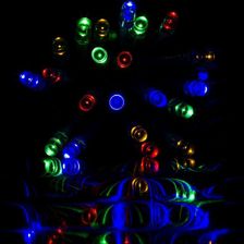 Świąteczne światła 5 m - kolor 50 LED na baterie + pilot - zdjęcie 1