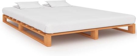 Rama łóżka z palet, brązowa, lite drewno sosnowe, 140 x 200 cm