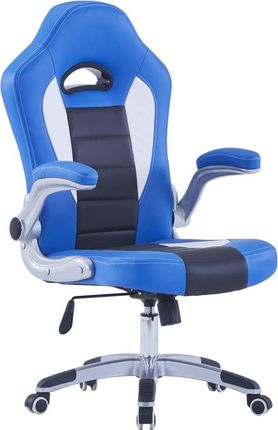 VidaXL Fotel dla gracza, niebieski, sztuczna skóra 20191