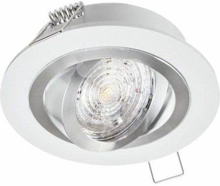 Oprawa sufitowa wpuszczana okrągła OPAL biała ze srebrnym ringiem (aluminium szczotkowane) LUX02531