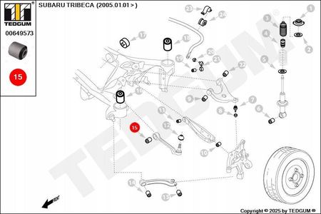 SUBARU IMPREZA TULEJA DRĄŻKA TYLNEGO GR GH G3 TED10227 - zdjęcie 4