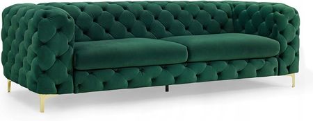 Modern Barock Sofa 240 cm ciemnozielono złota