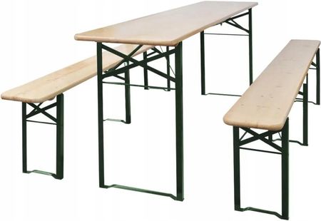 Składany stół biesiadny z 2 ławkami 220 cm