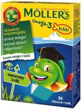 Moller's Tran Omega-3 Rybki owocowe 36szt