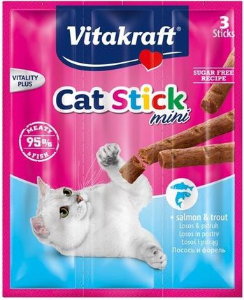 Vitakraft Cat Stick Mini Przysmak Dla Kota Łosoś Pstrąg 3sztx18g