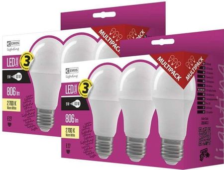 Emos Żarówki Led Cls A60 9W E27 Ww 6Ks 