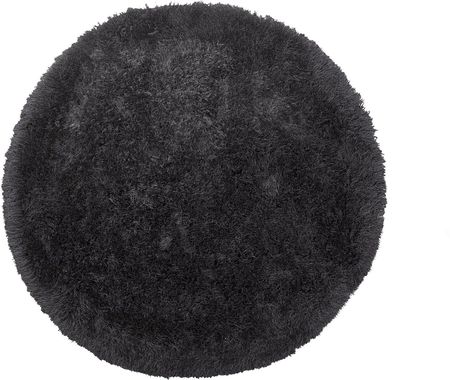 Beliani Puszysty dywan okrągły 140 cm czarny poliestrowy chodnik shaggy Cide