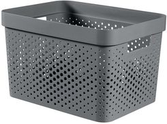 Zdjęcie Pojemnik ażurowy z przykrywką INFINITY 17L ciemno-szary CURVER Recycled - Pojemnik 17L - Świdnik