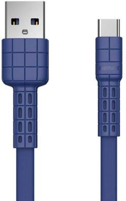 Remax Armor Series płaski kabel przewód USB / USB Typ C 5V 2.4A niebieski (RC-116a)