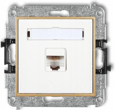 Karlik Mechanizm gniazda komputerowego pojedynczego 1xRJ45 kat. 5e 8-stykowy biały MGK-1