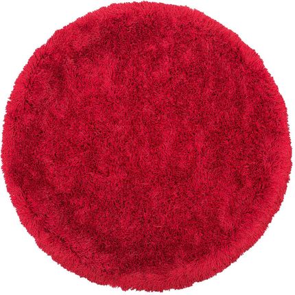 Beliani Puszysty dywan okrągły 140 cm czerwony poliestrowy chodnik shaggy Cide