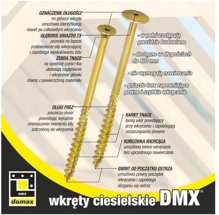 Wkręty Ciesielskie 8x100 Torx Łeb Talerzowy 50szt. - zdjęcie 2