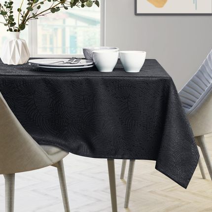 Ameliahome Obrus Plamoodporny Czarny Gaia 130X180cm