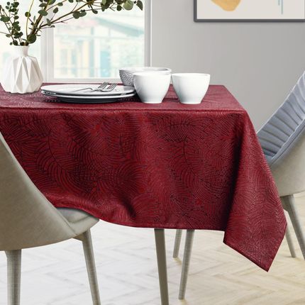 Ameliahome Obrus Plamoodporny Bordowy Gaia 130X130cm