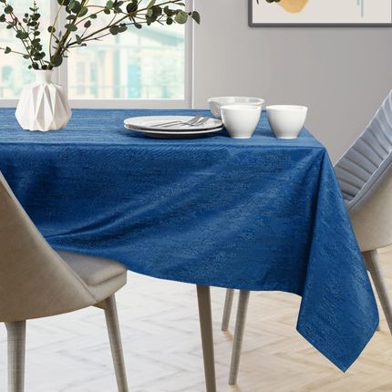 Ameliahome Obrus Plamoodporny Ciemnoniebieski Vesta 140X320cm