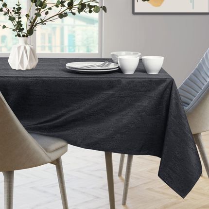 Ameliahome Obrus Plamoodporny Czarny Vesta 120X260Cm
