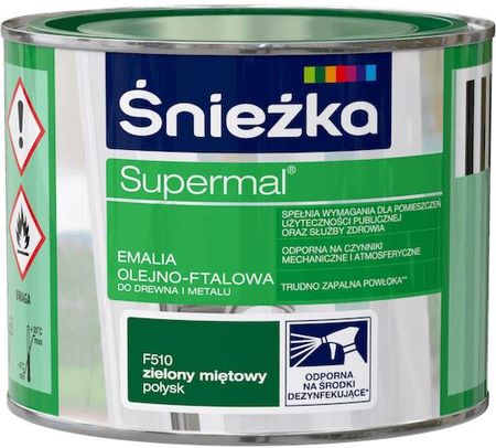 Śnieżka Supermal Emalia Olejno-Ftalowa F510 zielony miętowy Połysk 0,2L
