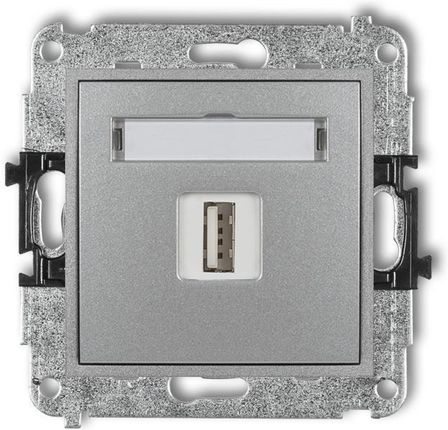 Karlik Mechanizm ładowarki USB pojedynczej 5V 2A srebrny metalik 7MCUSB-3