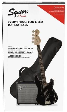 Squier Pj Bass ブラック Squier Affinity PJ Bass BLK + Rumble 15 Pack - Ceny i opinie
