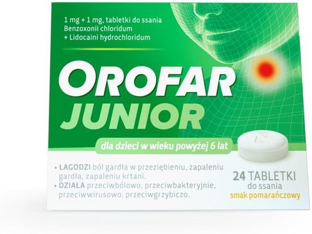 Orofar Junior 24 tabletki do ssania
