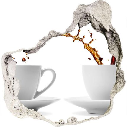 Wallmuralia Naklejka 3D Dziura Samoprzylepna Lejąca Się Kawa 90X70Cm