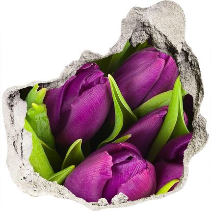 Wallmuralia Samoprzylepna Dziura Naklejka Fioletowe Tulipany 90X70Cm