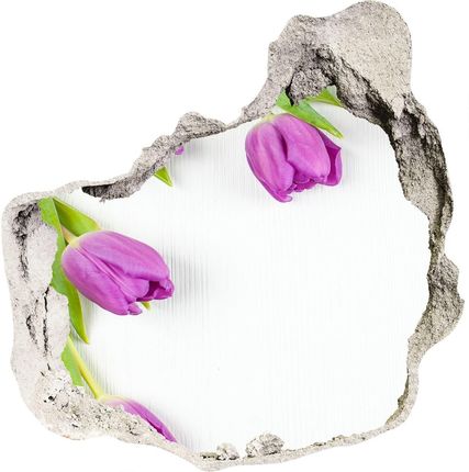 Wallmuralia Samoprzylepna Dziura Na Ścianę Fioletowe Tulipany 75X75Cm