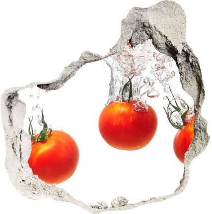 Wallmuralia Naklejka 3D Dziura Pomidory Pod Wodą 75X75Cm