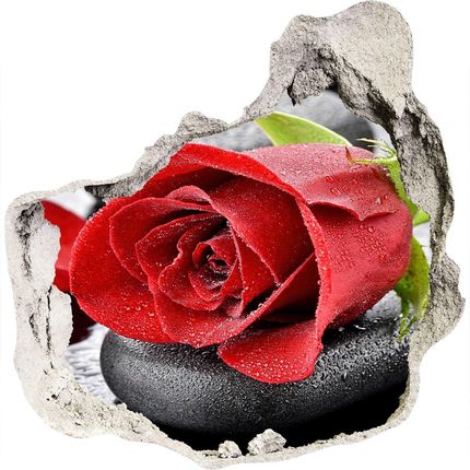 Wallmuralia Samoprzylepna Dziura Na Ścianę Czerwona Róża 75X75Cm
