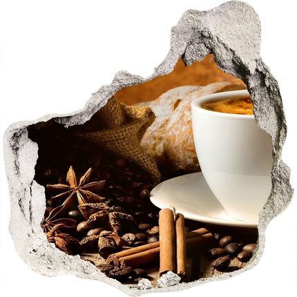 Wallmuralia Naklejka 3D Dziura Samoprzylepna Kawa I Przyprawy 75X75Cm
