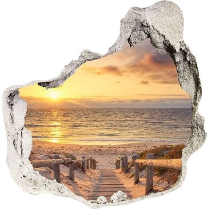 Wallmuralia Dziura 3D W Ścianie Naklejka Ścieżka Na Plażę 75X75Cm