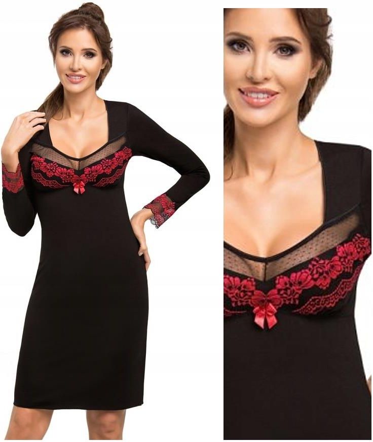 Koszula nocna Donna Jasmine 2 wiskoza czarny S Ceny i Jasmine damska koszulka nocna Donna czarny czarny