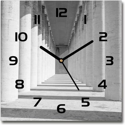 Wallmuralia Zegar Ścienny Szklany Kwadratowy Korytarz 30X30Cm