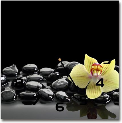 Wallmuralia Zegar Ścienny Szklany Kwadratowy Orchidea 30X30Cm