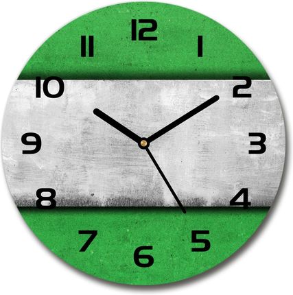 Wallmuralia Zegar Szklany Okrągły Zielony Mur 30X30Cm