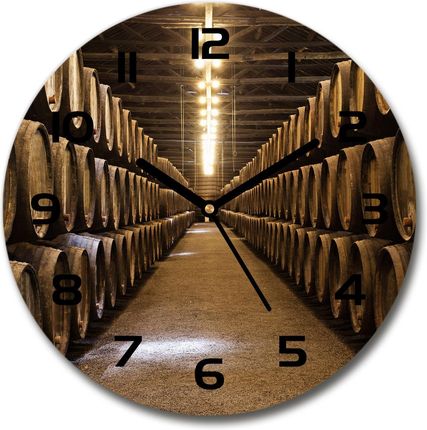 Wallmuralia Zegar Szklany Okrągły Winiarnia W Porto 30X30Cm