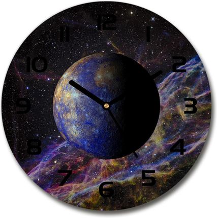Wallmuralia Zegar Ścienny Szklany Okrągły Merkury 30X30Cm