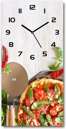 Wallmuralia Nowoczesny Zegar Ścienny Pizza 30X60Cm