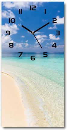 Wallmuralia Zegar Szklany Ścienny Plaża Malediwy 30X60Cm