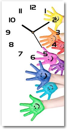 Wallmuralia Zegar Ścienny Pomalowane Dłonie 30X60Cm
