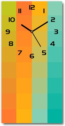 Wallmuralia Zegar Ścienny Kolorowe Kwadraty 30X60Cm
