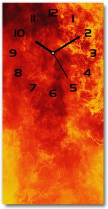 Wallmuralia Nowoczesny Zegar Ścienny Płomienie 30X60Cm