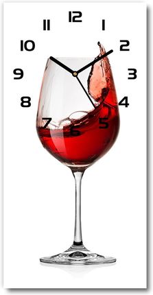 Wallmuralia Zegar Szklany Ścienny Czerwone Wino 30X60Cm