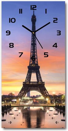 Wallmuralia Zegar Ścienny Wieża Eiffla Paryż 30X60Cm