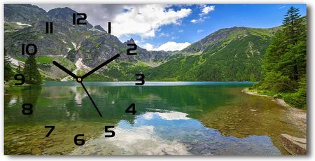 Wallmuralia Zegar Ścienny Szklany Morskie Oko Tatry 60X30Cm