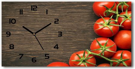 Wallmuralia Zegar Ścienny Szklany Pomidory Na Drewnie 60X30Cm