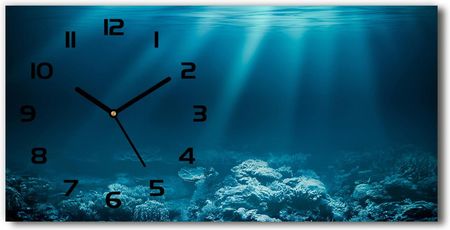 Wallmuralia Zegar Ścienny Szklany Cichy Podwodny Świat 60X30Cm