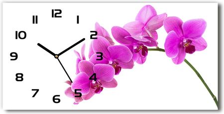 Wallmuralia Zegar Ścienny Szklany Różowa Orchidea 60X30Cm
