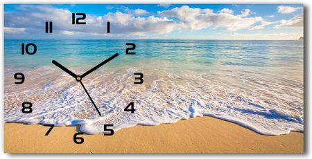 Wallmuralia Zegar Ścienny Szklany Cichy Hawajska Plaża 60X30Cm